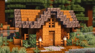 Minecraft EASY Spruce Starter House Tutorial [upl. by Euqinehs]