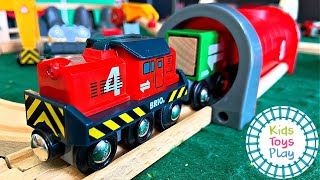 BRIO World Huge Toy Train Railway Track Build [upl. by Eikkin]