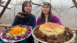 How to cook an authentic Iranian dish with sheeps neck Vegetable pilaf with neck [upl. by Ennahoj228]