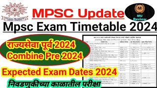 Mpsc Exam Timetable 2024  Mpsc RajysevaCombine 2024 Other Mpsc Exam Dates  Election Vs Exams [upl. by Yengac]