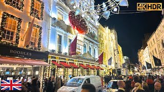 LONDON CHRISTMAS LIGHTS 2023  CHRISTMAS ELEGANCE ON NEW BOND STREET amp JERMYN STREET【4K HDR】 [upl. by Tankoos]