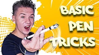 4 Pen Spinning tricks for beginners and basic combo [upl. by Sonja]