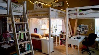 Cecilias Loft Bed Room Tour Updated  Three Peas [upl. by Netsud]