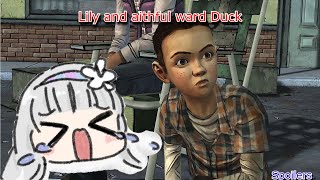 vtuber Shirayuri Lily amp her faithful ward Duck  telltales the walking dead season 1 Twitch clip [upl. by Isiad]