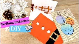 DIY Weihnachtskarten  3 Designs für süße Karten [upl. by Sabra]