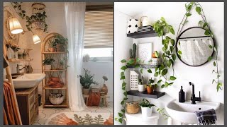 Trendy bathroom plants decor ideas  bathroom decoration with plants [upl. by Ahsenat]