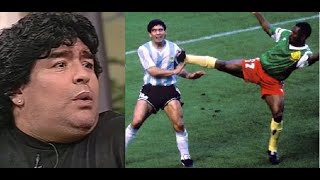 MARADONA patadas de Camerún en Italia 90  comentarios de Diego  otras yerbas [upl. by Dilks]