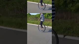 Penny farthing unicycling unicycmike arotsky sings 1950s Aly oo [upl. by Cassell]