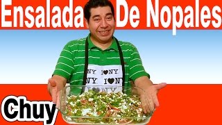 Ensalada de nopales receta clasica chuy comida Mexicana ensalada para diabeticos cactus sala recipe [upl. by Seyer]