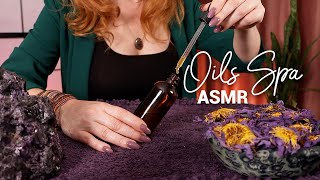 ASMR Blue Lotus Spa 💙 Facial Oils Appointment 💙 Dropper Bottles Crystals Sleepy Speaking [upl. by Erek]