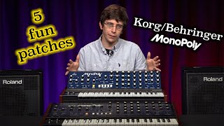 5 Fun Synth Patches for the Behringer MonoPoly [upl. by Jasisa785]