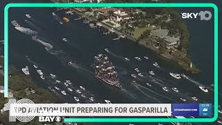 Tampa Police Aviation Unit prepares to monitor Gasparilla by air [upl. by Mapes]