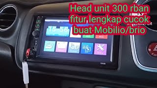 Unboxing dan instalasi Head unit double din 7018B harga Rp 330rb jalur socket audio Mobilio [upl. by Cass]