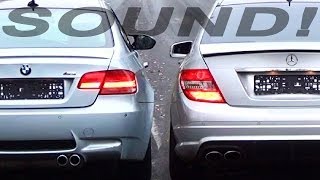 Mercedes C63 AMG vs BMW M3 E92 ACCELERATION SOUND  The V8 Exhaust Difference W204 Beschleunigung [upl. by Niwhsa]