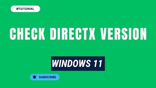 How to check Directx Version windows 11 [upl. by Naltiac]