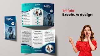 How to Design Brochure In Illustrator Tutorial TriFold 3 fold Brochure Design  Company flyer [upl. by Chic]