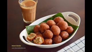 Sweet Bonda Recipe  Maida Banana Sweet Bonda  Easy Evening Snack [upl. by Artinek]