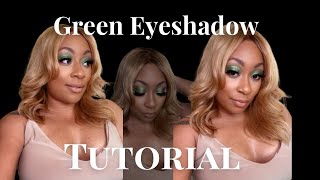 Green Eyeshadow Tutorial Easy Makeup LookDate Night Makeup [upl. by Dnalevelc406]