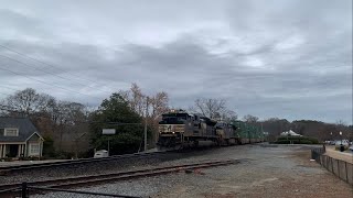 NS 1181 Leads NS 27A With MidTrain DPUs Thru Norcross GA 2102024 [upl. by Wilhelmina]