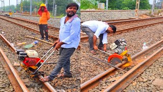 Rail Cutting machine  Rail cutting process 🧐 [upl. by Gosser479]