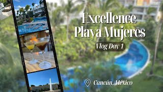 Excellence Playa Mujeres Cancun Mexico  Day 1 Flight amp Room Tour [upl. by Gosnell]