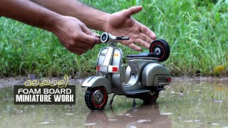 How to make scooter with foam board  BAJAJ CHETAK  foam board craft scale model [upl. by Akemahs721]