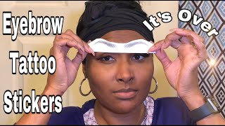 Eyebrow Tattoo Sticker Tutorial [upl. by Harrus621]