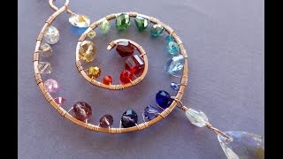 Wire Wrapping Tutorial  Rainbow Spiral Suncatcher [upl. by Llehcar]