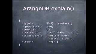 JSeverywhereEurope 2012 ArangoDB  Using JavaScript in the Database  Jan Steemann [upl. by Eldreda]