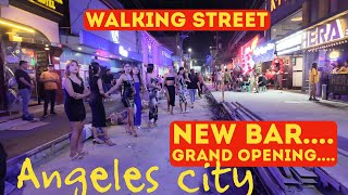 Saturday Night in Angeles City New Korean Bar Grand Opening on Walking Street [upl. by Ednil]