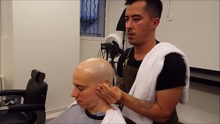 Nomad Barber  Head Shave with Head and Ear Massage  ASMR no talking [upl. by Claribel]