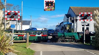 Romney Sands Level Crossing Romney Hythe amp Dymchurch Railway Kent [upl. by Sulokcin767]