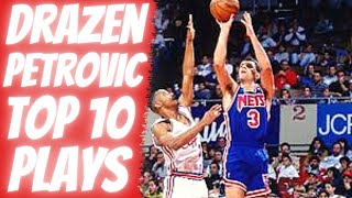 DRAZEN PETROVIC TOP 10 PLAYS OF CAREER [upl. by Iruy]