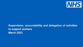 Supervision accountability and delegation of activities to support workers [upl. by Heather]