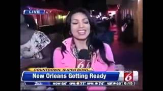 Reporter Jessica Sanchez owns drunk videobomber on Bourbon St [upl. by Nerrej11]