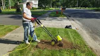 Sun Joe 135 Amp Electric Tiller Demo 1 [upl. by Chet]