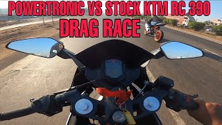 KTM RC 390 VS POWERTRONIC KTM RC 390  DRAG RACE  WHO WIN THE RACE [upl. by Akeihsal]