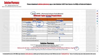 Different Types of Iron Preparation  Oral iron preparation  Parenteral Iron Preparation  GPAT [upl. by Alle]