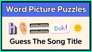 Guess The Song Titles Picture Puzzle Quiz [upl. by Ahsiki825]