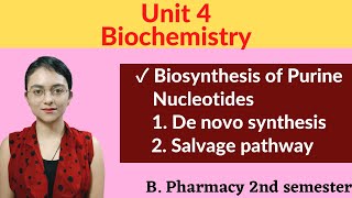 De novo synthesis amp Salvage pathway  Biosynthesis of Purine nucleotides  Biochemistry Unit 4 sem 2 [upl. by Norahs17]