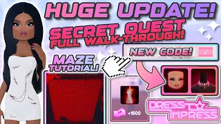 HUGE DRESS TO IMPRESS UPDATE MAZE WALKTHROUGH 🔐  SECRET DRESS  NEW CODES  LANA LORE  Roblox [upl. by Supmart]