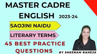 SAROJINI NAIDU AND TERMS 45 MCQS  MASTERCADRE ENGLISH PUNJAB mastercadre2023 mastercadreenglish [upl. by Hehre]