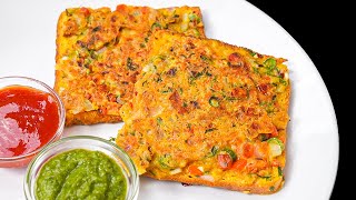 Spicy Veg Toast  ५ मिनट में ब्रेड का मज़ेदार नाश्ता  Besan Toast Recipe Breakfast KabitasKitchen [upl. by Quinlan]