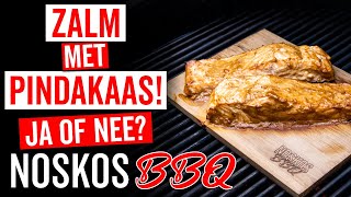 ZALM MET PINDAKAAS Een bizar lekker recept van de BBQ [upl. by Tiphane360]