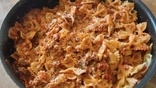 Spicy Bow Tie Pasta  Cooked by Julie episode 297 [upl. by Noswad]