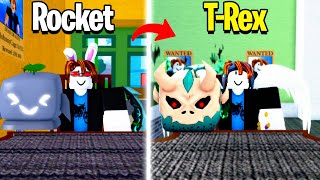 Trading From Rocket To Trex in One video Blox Fruits [upl. by Blaseio177]