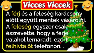 🤣 Vicces Viccek A férj és a feleség karácsony előtt együtt mentek vásárolni 😂🤣😂 [upl. by Schaab]