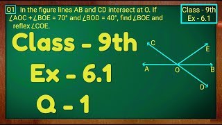 Class  9th Ex  61 Q 1 Lines and Angles Maths NCERT CBSE [upl. by Won]