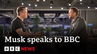 Elon Musk tells BBC about painful Twitter takeover in exclusive interview  BBC News [upl. by Hosbein]