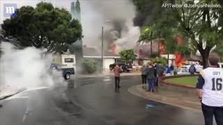 Shocking aftermath of plane crashing into California home [upl. by Smalley830]